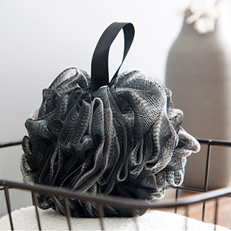 Bamboo Charcoal Bath Ball Black Shower Loofah Sponge Mesh Pouf Body Scrubber Exfoliating Cleansing Soothen Skin Tool Au11 21