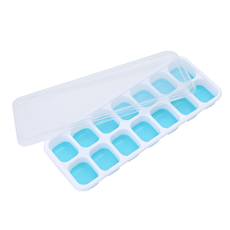 14 Grids Fruit Ice Maker with Removable Ice Cube Trays Reusable Silicone Ice cube Mold  Lids Kitchen Tools Freezer Summer Mould