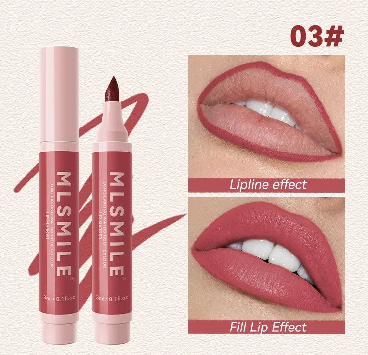 Nude Brown Matte Lipstick Marker Pen Solid Lip Gloss Waterproof Long Lasting Lipstick Pencil Lip Liner Pen Lips Makeup Cosmetics