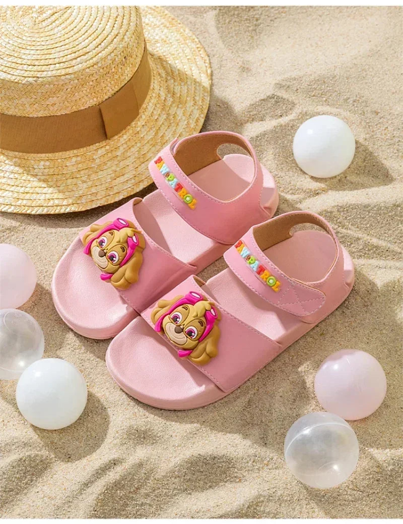 PAW PATROLs Anime Cartoon Sandals Outdoor Comfortable Non-slip Breathable Sandals Heel Strap Shoes for Boys and Girls Gift Toy