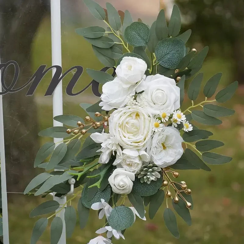 Artificial Flowers for Wedding Welcome Signs Floral Decoration Wedding Reception Ceremony Signs Wedding Arch Arrangement