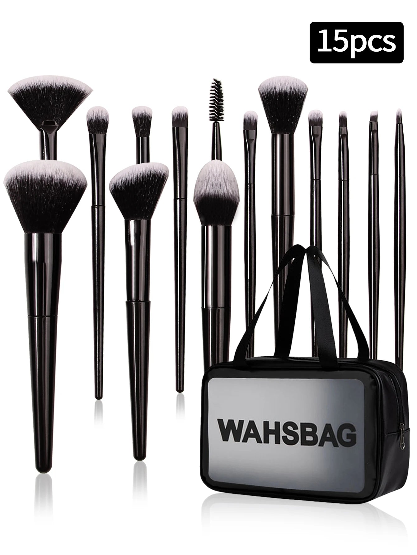27PCS 14 makeup brush set +12pcs Beauty Egg Triangle mini powder puff, brush, eyebrow razor set +1pcs waterproof storage bag