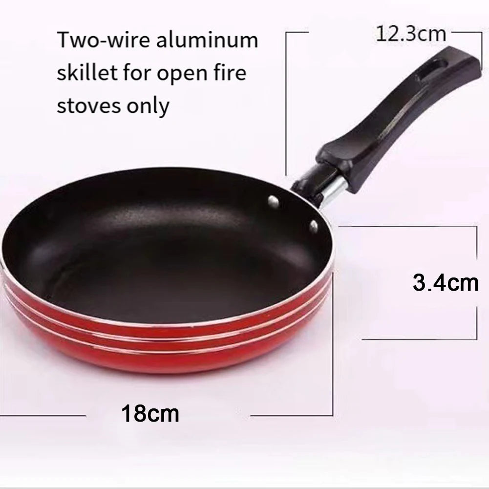 1 Pcs Frying Pan 18CM Frying Pan Non-Stick Steel Frypan Pot Saucepan Random Color For Cookware Kitchen Dining Bar