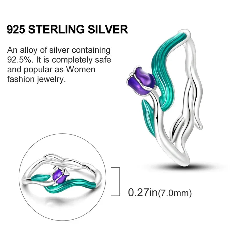 Enchanting Tulip Sterling Silver Ring