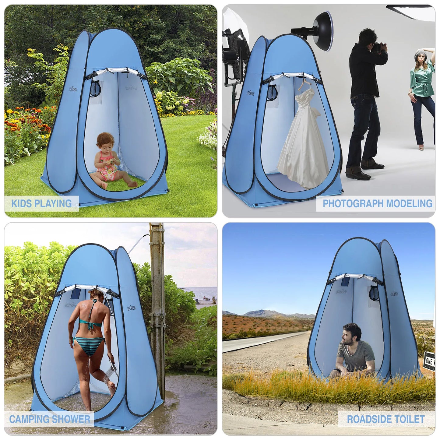 Pop Up Privacy Shelter Tent Portable Outdoor Camping Beach Instant Shower Toilet Changing Tent Sun Rain Shelter with Window
