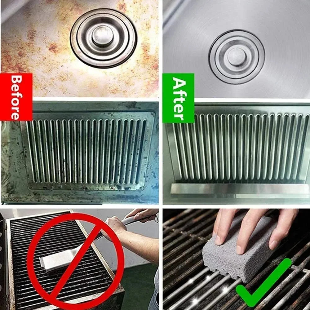 BBQ Grill Cleaning Brick Block Barbecue Cleaning Stone Racks Stains Grease BBQ Tools Outdoor Kitchen Oil Stain Cleaning Brush