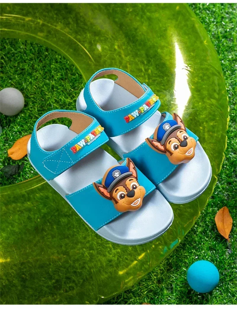 PAW PATROLs Anime Cartoon Sandals Outdoor Comfortable Non-slip Breathable Sandals Heel Strap Shoes for Boys and Girls Gift Toy