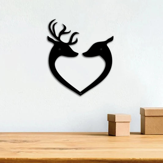 Heart-shaped Deer Lover Metal Sign Romantic Gift Hanging Home Bedroom Bathroom Wall Decor Ornaments