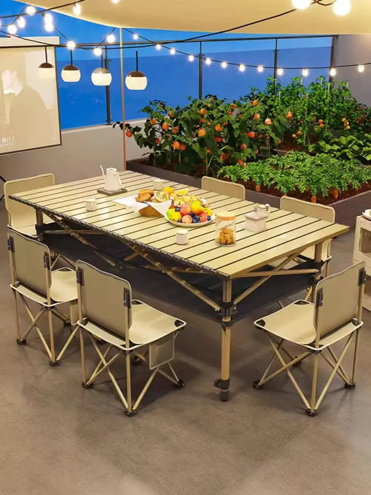 Coffee Tables Outdoor camping Portable aluminum alloy folding table detachable panel barbecue table mobile kitchen picnic table