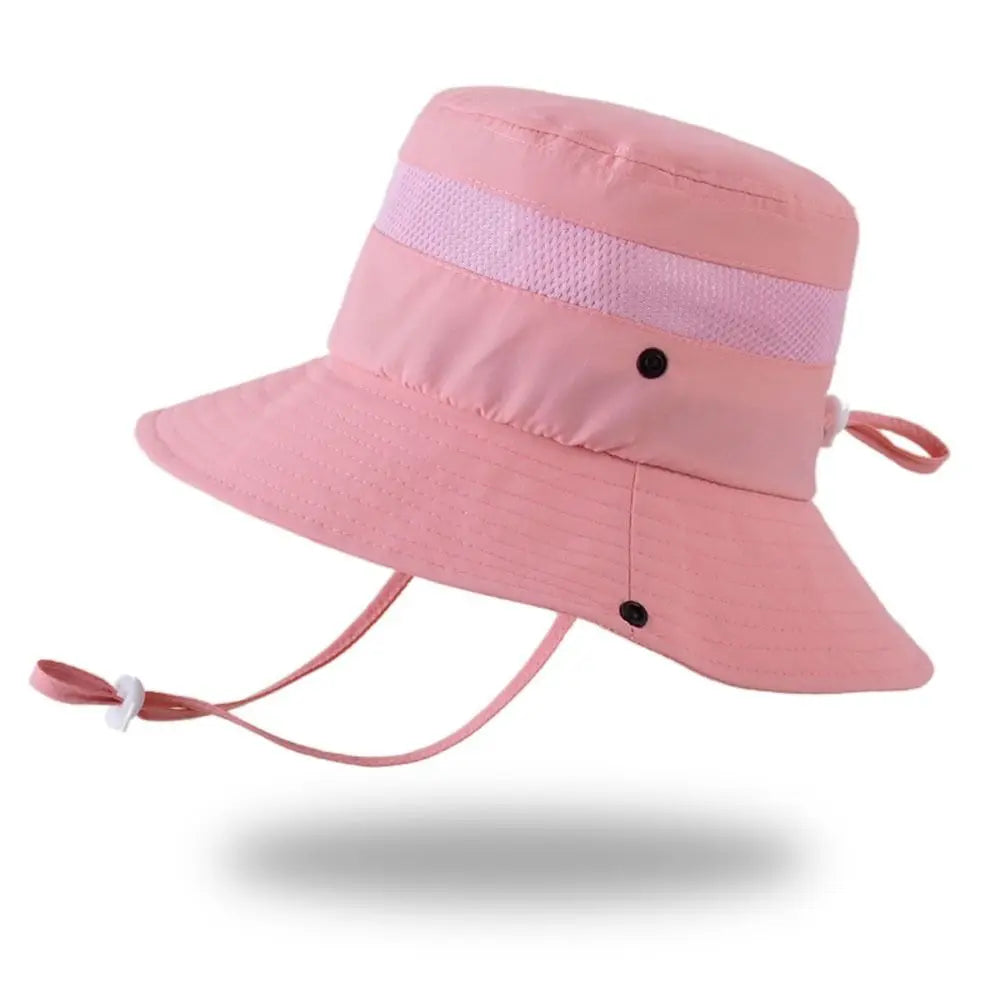 Anti UV Kids Summer Baby Sun Hat Bucket Cap With Whistle For Girls Boys Outdoor Neck Ear Cover Beach Cap
