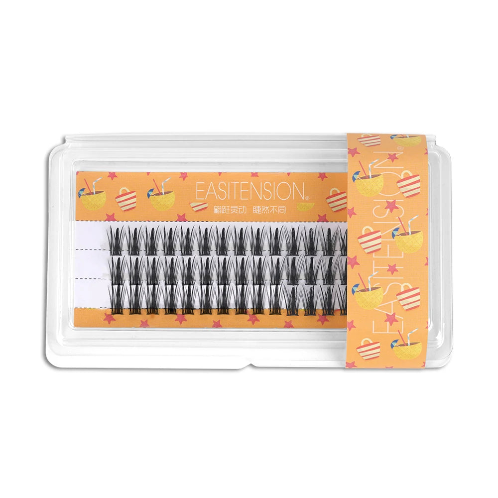 ETVITE DIY Clusters Eyelash Extension Dovetail Segmented Lashes 48 Volume Natural Segmented Eyelashes Bundles
