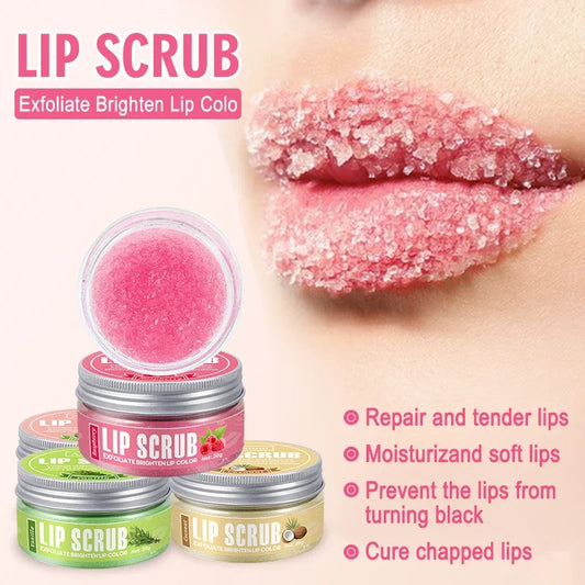 Dual Effect Lips Scrub Mask Fruit Flavor Lip Scrub Moisturizing Nourishing Exfoliating Dead Skin Makeup Reduce Lips Fine Lines