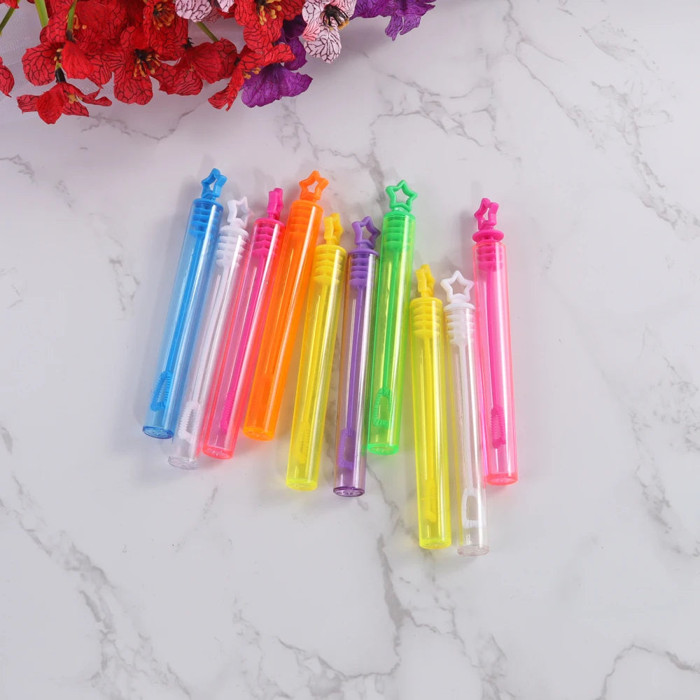 10-100pcs Colorful Bubble Soap Bottle Heart Wand Empty Tube Kids Birthday Party Favors Pinata Filler Toy Wedding Gifts for Guest
