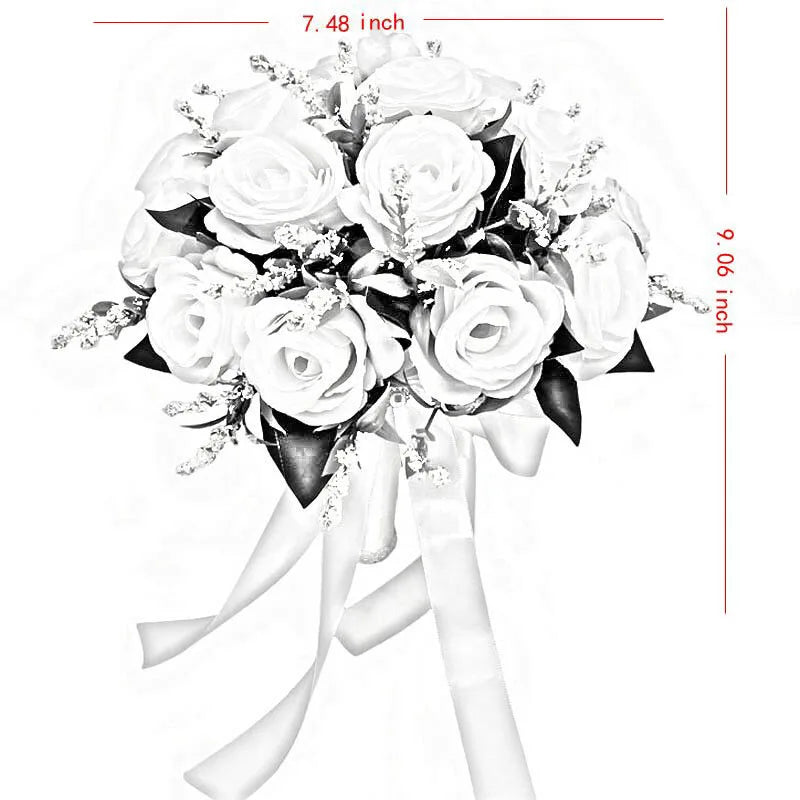 Wedding Romantic Bouquet Love Crystal pendant Hand Bouquet Bride for Wedding Decoration Valentine's Day Confession Party Church