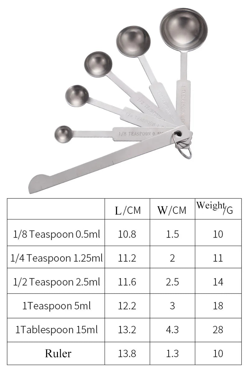 8/10/11Pcs Stainless Steel Measuring Cups and Spoons Coffee Powder Spoon Tablespoons Kitchen Baking Accessories Pastry Tools