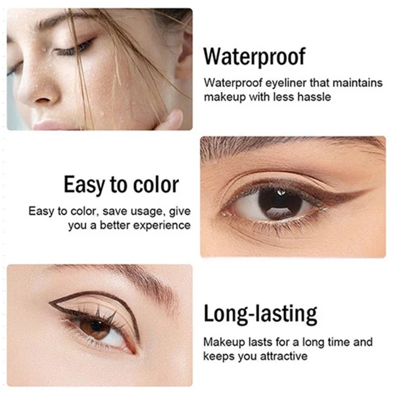 Black Waterproof Eyeliner Pencil Smooth Matte Eye Liner Smudge-proof Liquid Eyeliner Pen Lasting &beginner-friendly Eye Makeup