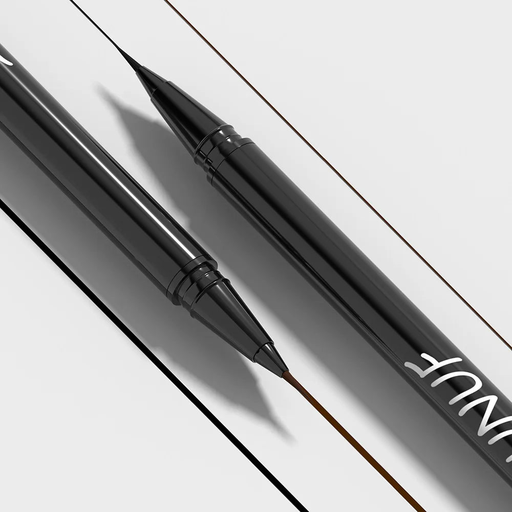 2 Colors Lasting Liquid Eyebrow Pencil Ultra-fine Waterproof Sweatproof Fast Drying Liquid Eyebrow Eyeliner Pen Makeup Cosmetics