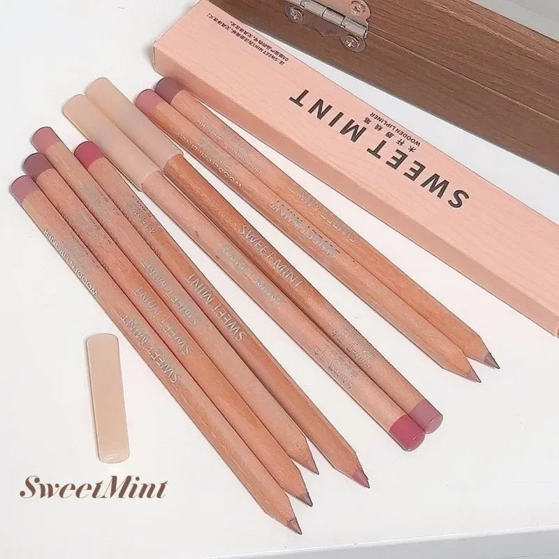 Bean Paste Pink Lip Liner Pen Professional Lip Liner Pencil Velvet Matte Lip Non-stick Cup Nude Lipstick Pen Contour Line Makeup