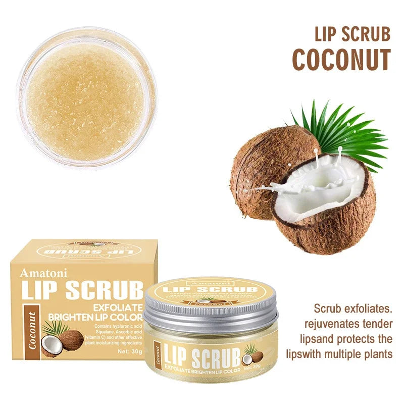 Dual Effect Lips Scrub Mask Fruit Flavor Lip Scrub Moisturizing Nourishing Exfoliating Dead Skin Makeup Reduce Lips Fine Lines