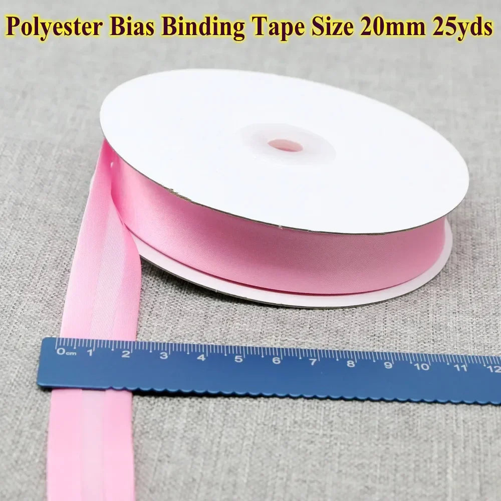 Polyester Satin Bias Binding Tape,bias Binding Size:20mm,3/4" *25yds,fold Tape for DIY Sewing Garment Accessories