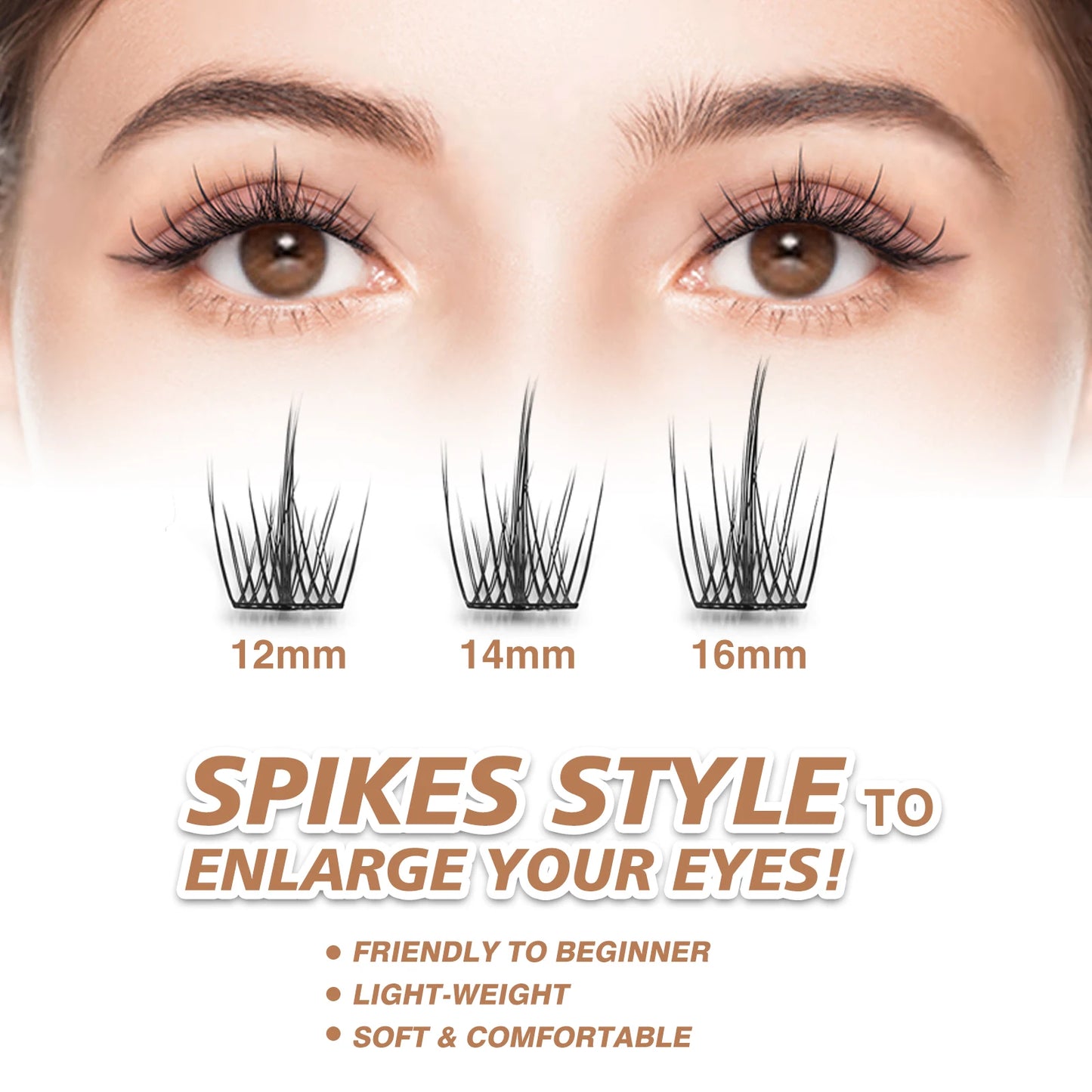 ETVITE DIY Clusters Eyelash Extension Dovetail Segmented Lashes 48 Volume Natural Segmented Eyelashes Bundles