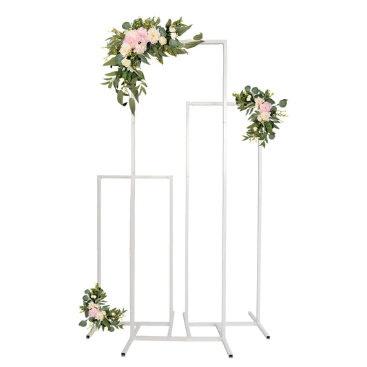 Wedding Arch Backdrop Stand Square Metal Rectangular Frame for Ceremony Party Birthday Bridal Baby Shower Anniversary Decoration