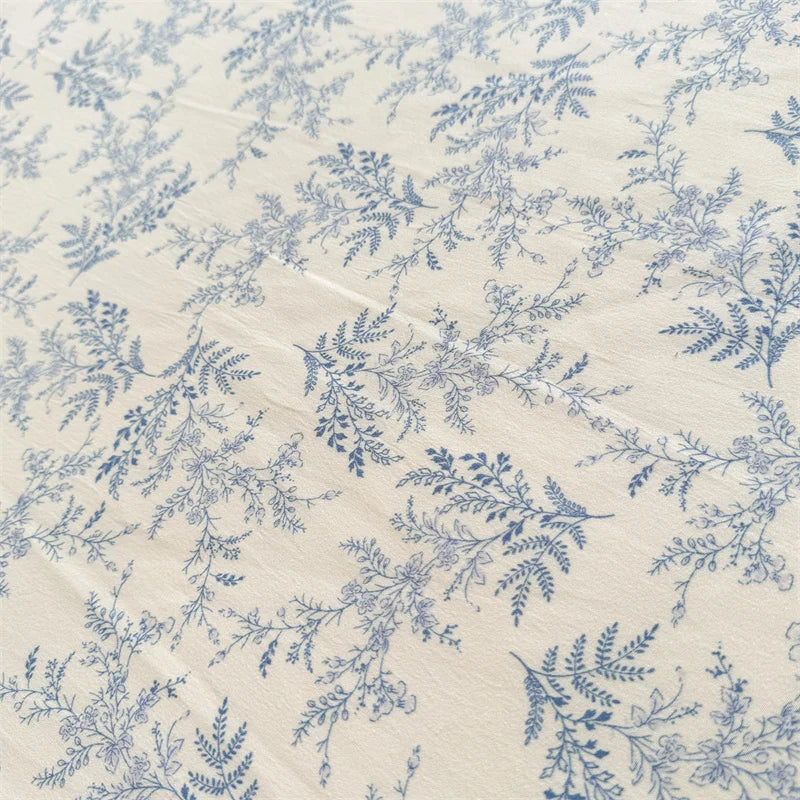 1pc Floral Fitted Bed Sheet Flower Printed Washed Cotton Bed Sheet with Elastic Single/Queen/King Size Bed Fitted Sheets