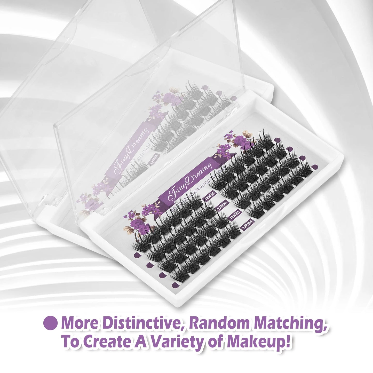 ETVITE DIY Clusters Eyelash Extension Dovetail Segmented Lashes 48 Volume Natural Segmented Eyelashes Bundles