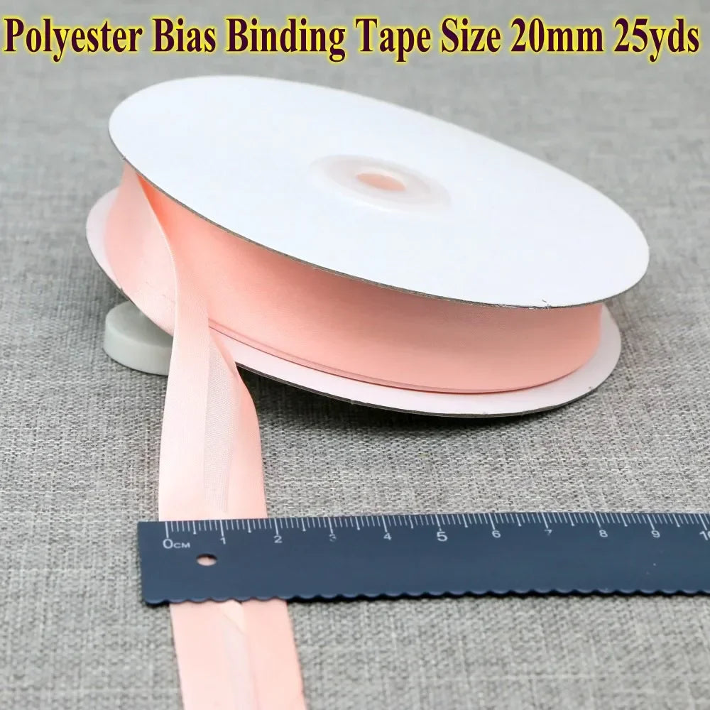 Polyester Satin Bias Binding Tape,bias Binding Size:20mm,3/4" *25yds,fold Tape for DIY Sewing Garment Accessories