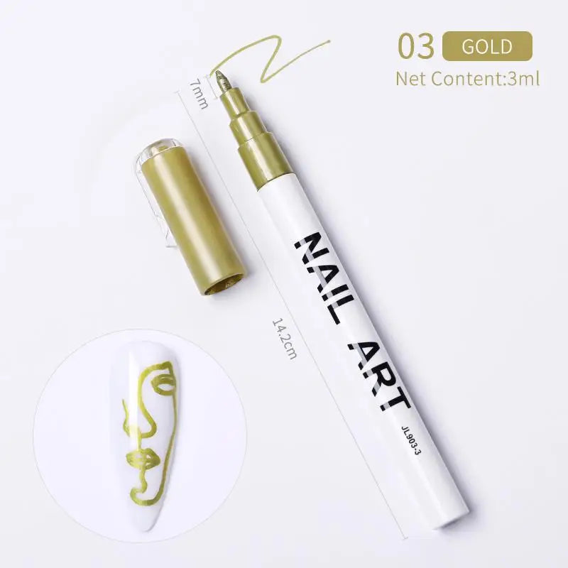 1Pc Nail Art Drawing Graffiti Pen Waterproof Painting Liner Brush DIY 3D Abstract Lines Fine Details Flower Nail Manicure Tools