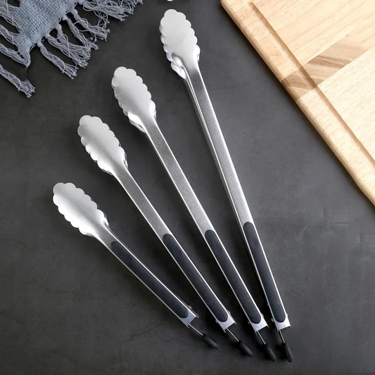 9/12/14/16 Inch Bbq Tongs Non-Slip Handle Stainless Steel