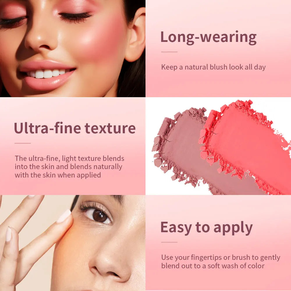 Blush Matte Natural Cheek Tint Brighten Face Pink Red Face Contouring