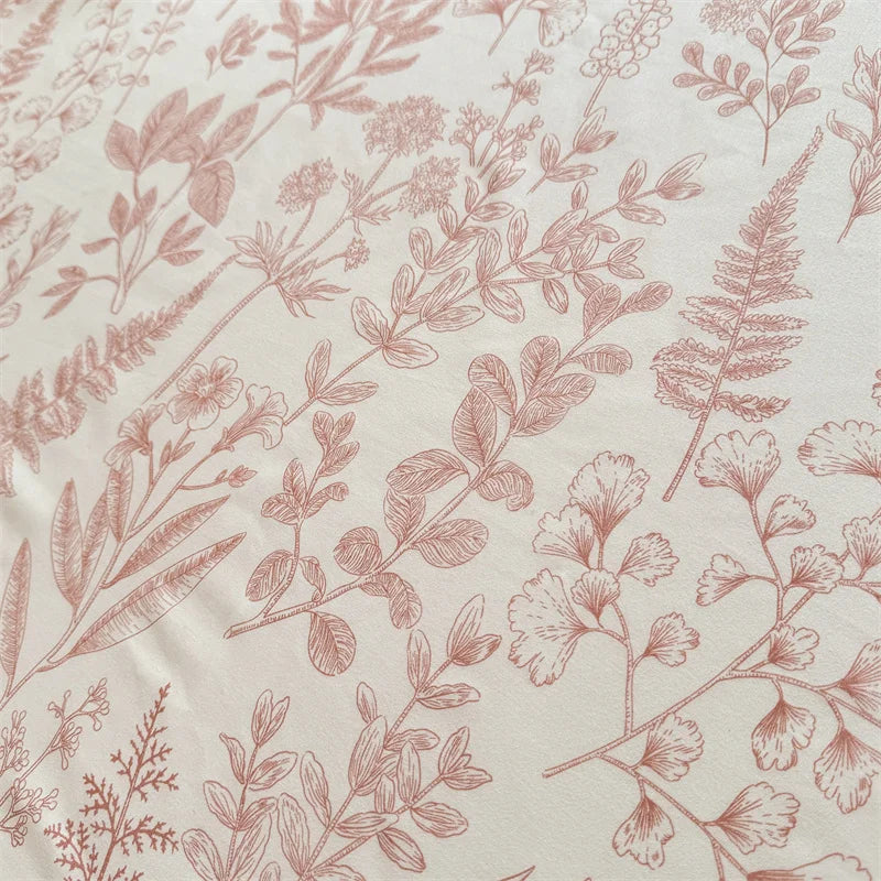 1pc Floral Fitted Bed Sheet Flower Printed Washed Cotton Bed Sheet with Elastic Single/Queen/King Size Bed Fitted Sheets