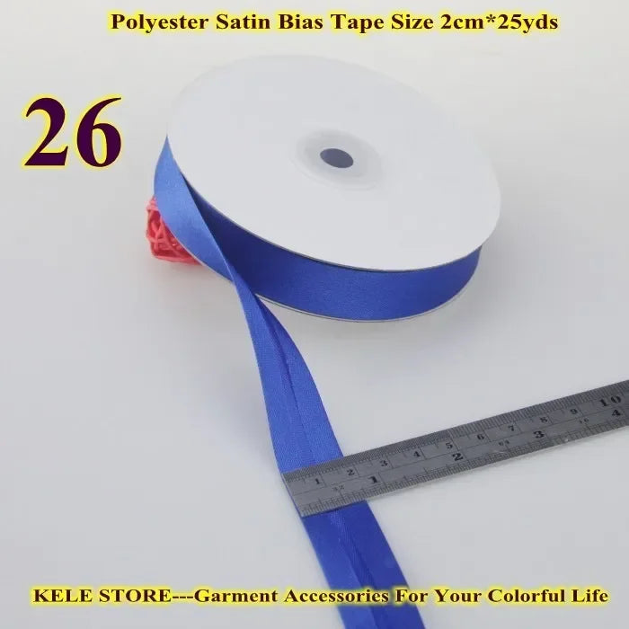 Polyester Satin Bias Binding Tape,bias Binding Size:20mm,3/4" *25yds,fold Tape for DIY Sewing Garment Accessories