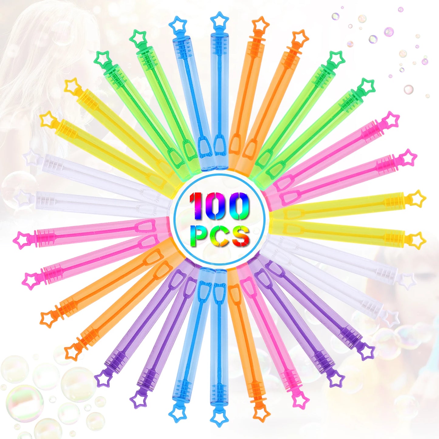 10-100pcs Colorful Bubble Soap Bottle Heart Wand Empty Tube Kids Birthday Party Favors Pinata Filler Toy Wedding Gifts for Guest