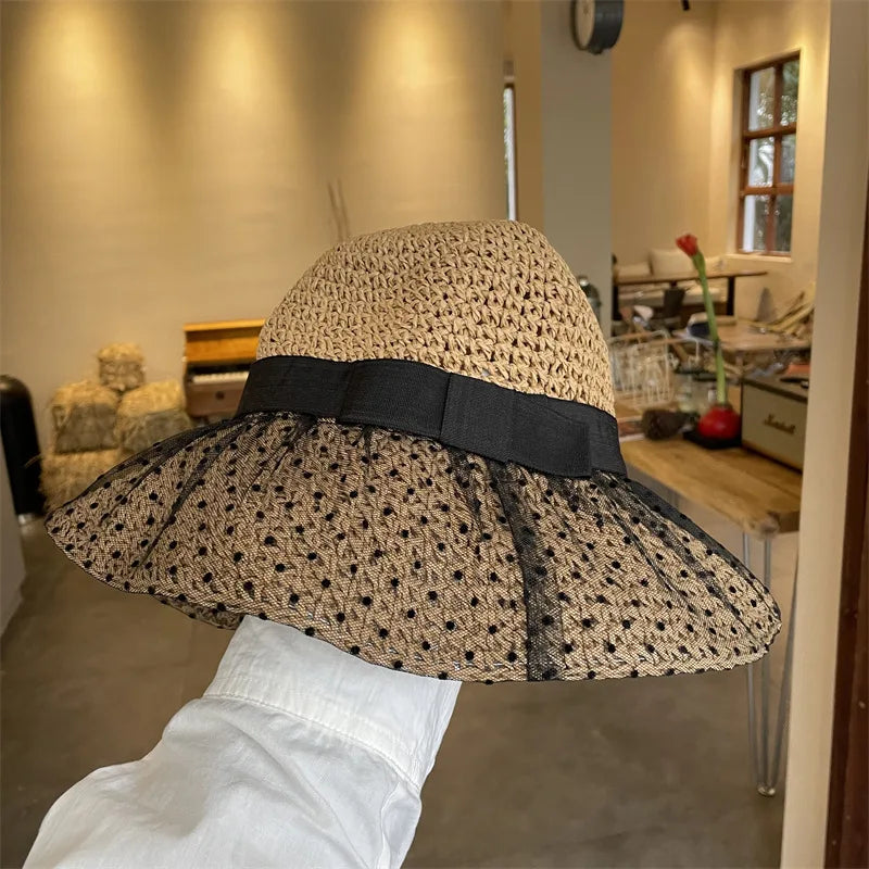 Korean Handmade Straw Hat For Women, Japanese Small fresh Sunshade Hat For Spring And Summer Outings, Sunscreen Hat