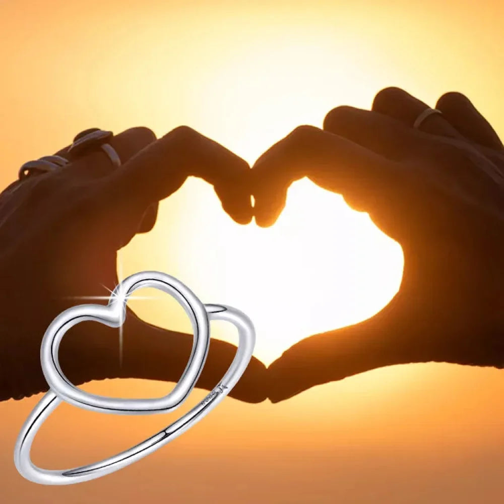 Exquisite 925 Sterling Silver Heart Rings For Women - Romantic Statement Jewelry