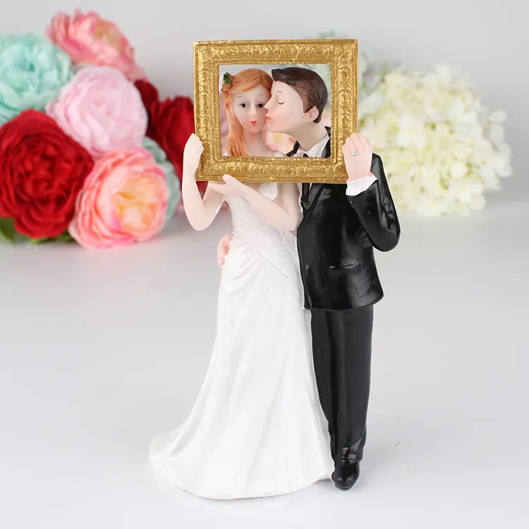 New Cake Toppers Dolls Bride and Groom Figurines Funny Wedding Cake Toppers Stand Topper Decoration Supplies Marry Figurine