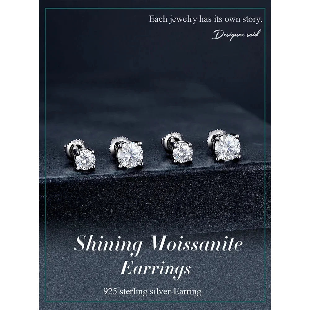 Breathtaking Moissanite Heart Stud Earrings | 925 Sterling Silver