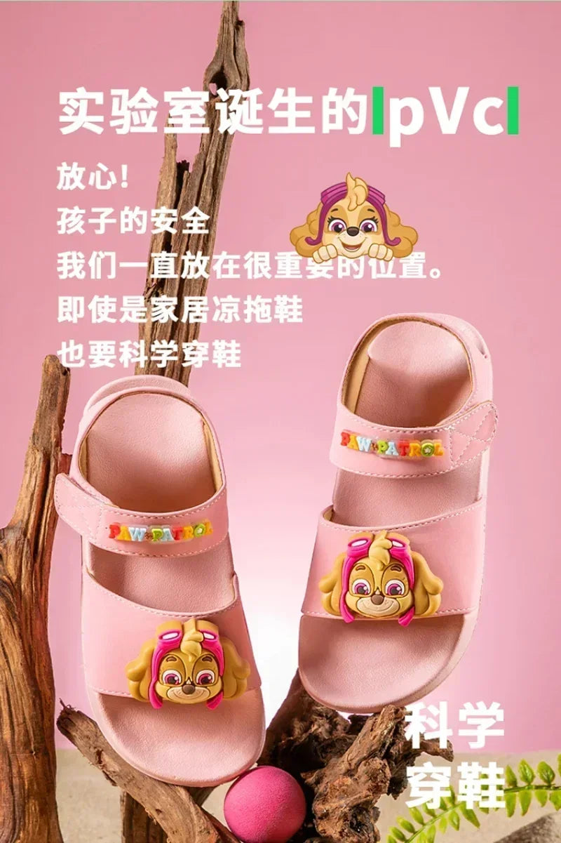 PAW PATROLs Anime Cartoon Sandals Outdoor Comfortable Non-slip Breathable Sandals Heel Strap Shoes for Boys and Girls Gift Toy