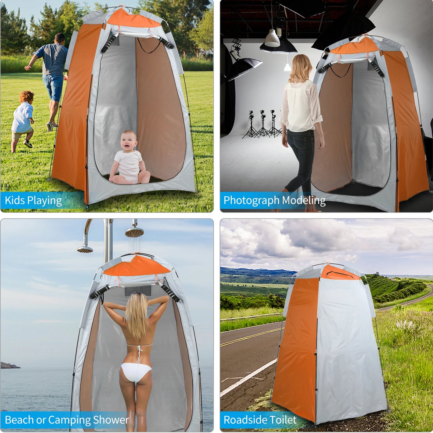 Privacy Shelter Tent Portable Outdoor Camping Beach Shower Toilet Changing Tent Sun Rain Shelter with Window