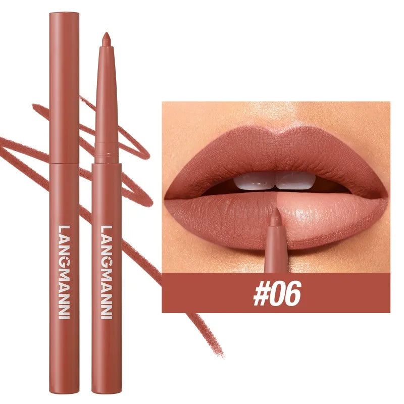 12-color Matte Lip Liner Waterproof Plumping Stain Lipstick Natural Nude Pink Lip Liner Professional Outline Lips Contour Makeup