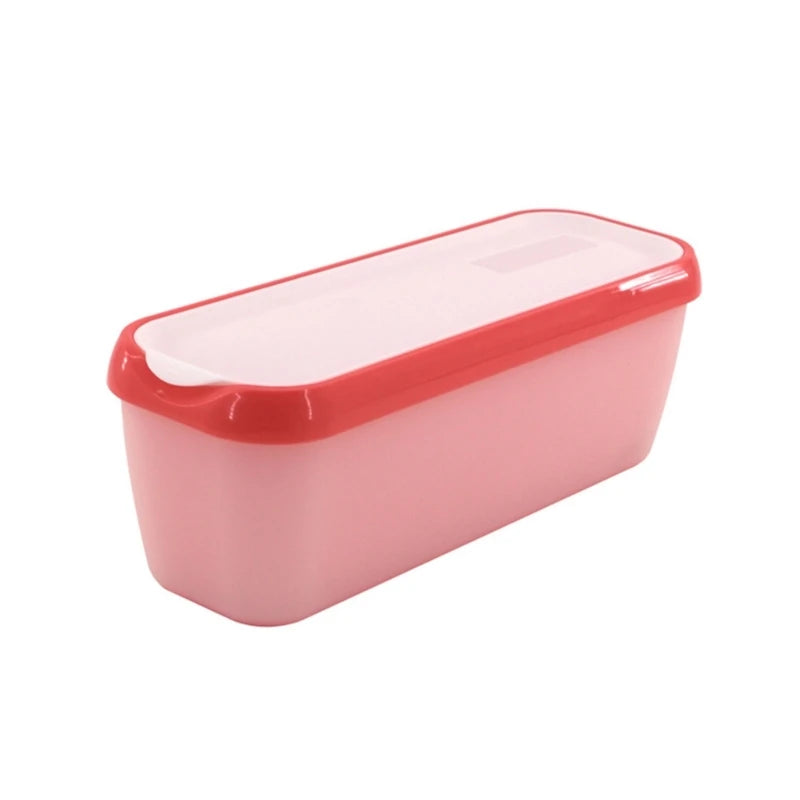 Ice Cream Storage Tub Rectangular Reusable Ice Cream Box Container Mold with Lid Kitchen Refrigerator Storage Home Ice Cream Tub