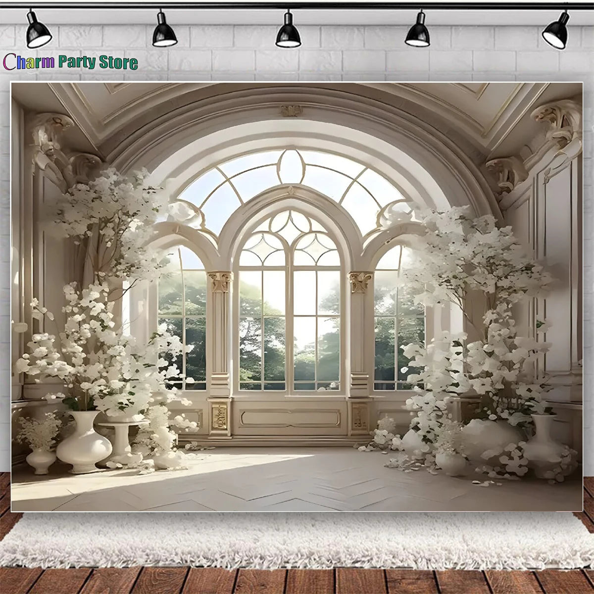 Charm Wedding Backdrop Palace Room Window Curtain Flower Theme Adult Birthday Party Pregnant Portrait Decor Background Photo kid