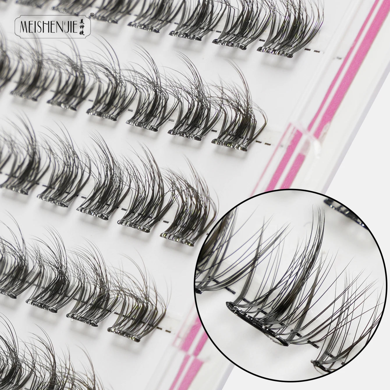 MEISHENJIE Self Adhesive Eyelashes 100 PCS DIY Cluster Lashes No Glue Needed Individual Lashes Extension Makeup Tools Faux Cils