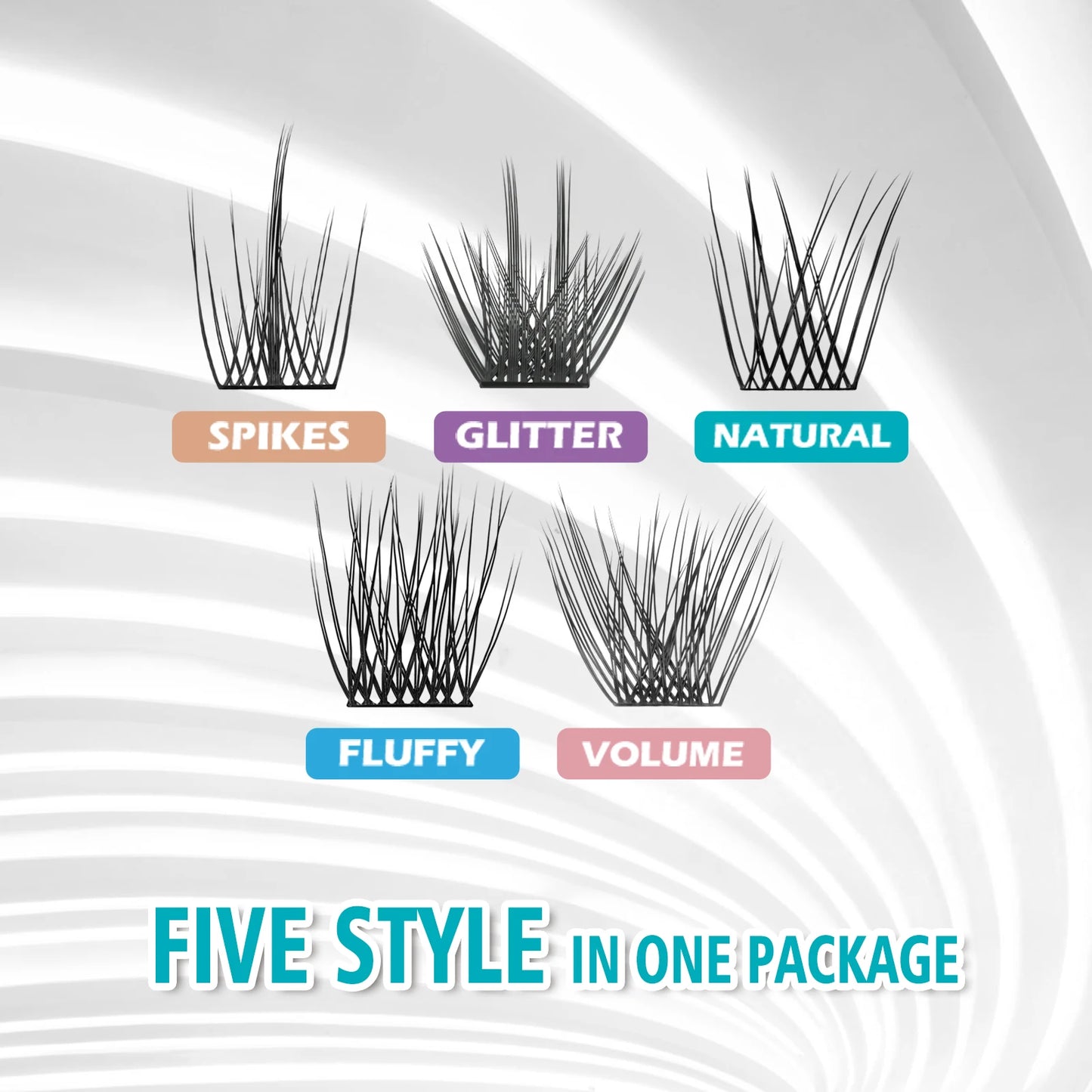 ETVITE DIY Clusters Eyelash Extension Dovetail Segmented Lashes 48 Volume Natural Segmented Eyelashes Bundles