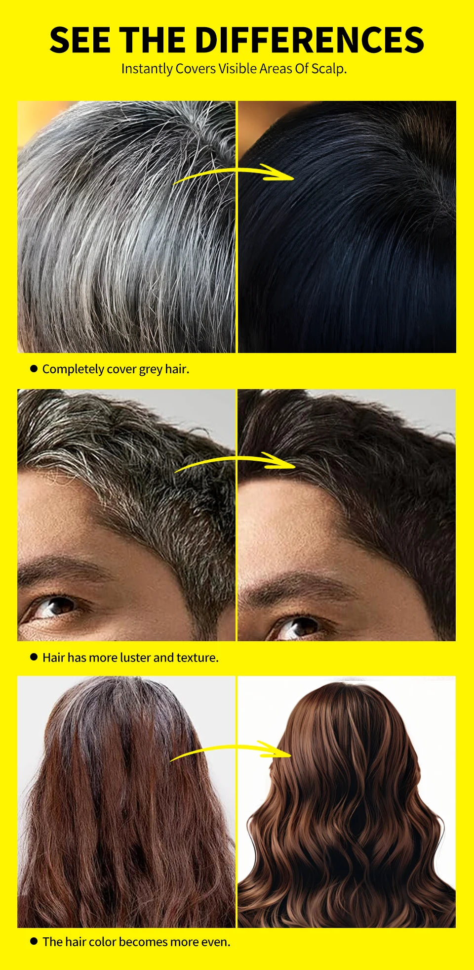 3 Colors Portable Hair Dye Stick 15g Waterproof Hairline Root Concealer Stick Disposable Instant Grey Coverage Hair Coloring Pen