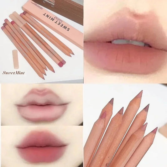 Bean Paste Pink Lip Liner Pen Professional Lip Liner Pencil Velvet Matte Lip Non-stick Cup Nude Lipstick Pen Contour Line Makeup