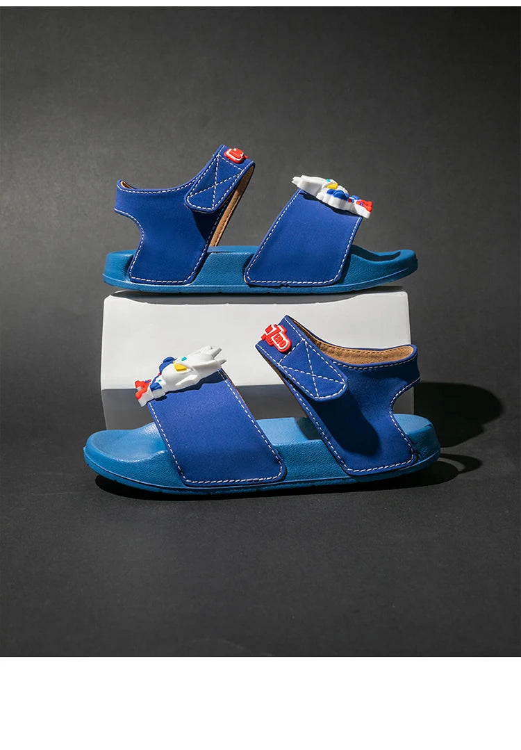 Ultraman children's sandals, new summer baby beach shoes, outdoor non-slip soft soled sandals for boys
