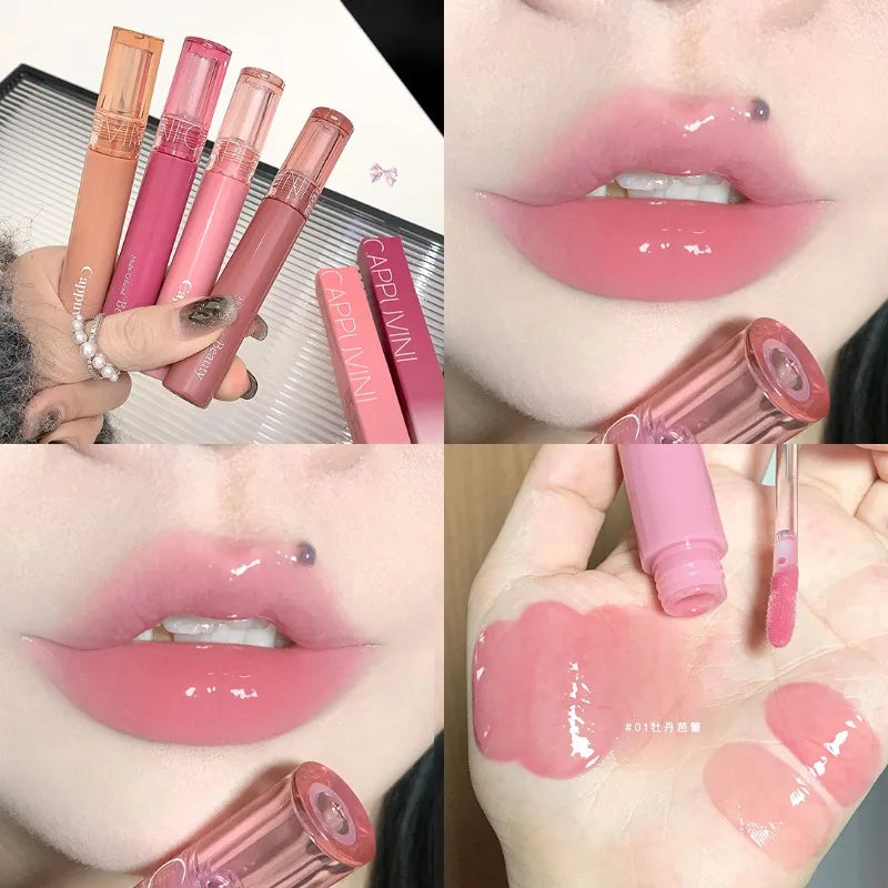 Soft Candy Jelly Mirror Lip Glaze Water Gloss Juice Lip Gloss Long Lasting Moisturizer Water Light Lipstick Waterproof Cosmetics